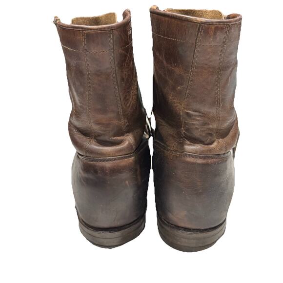 JUSTIN Brown Leather Lace Up Cowboy Boots Mens Size 9.5 B Roper 575 USA - Picture 3 of 10